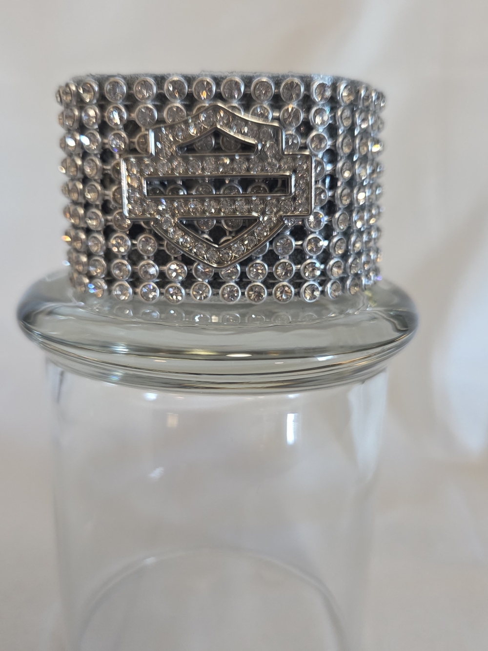 Harley-Davidson Silver Crystal Logo Cuff Bracelet